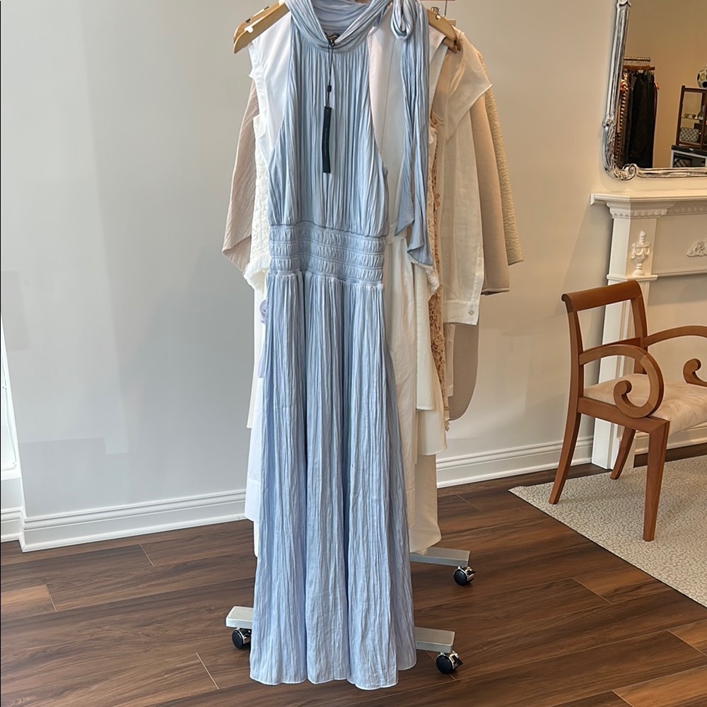 Elegant Light Blue Maxi Dress